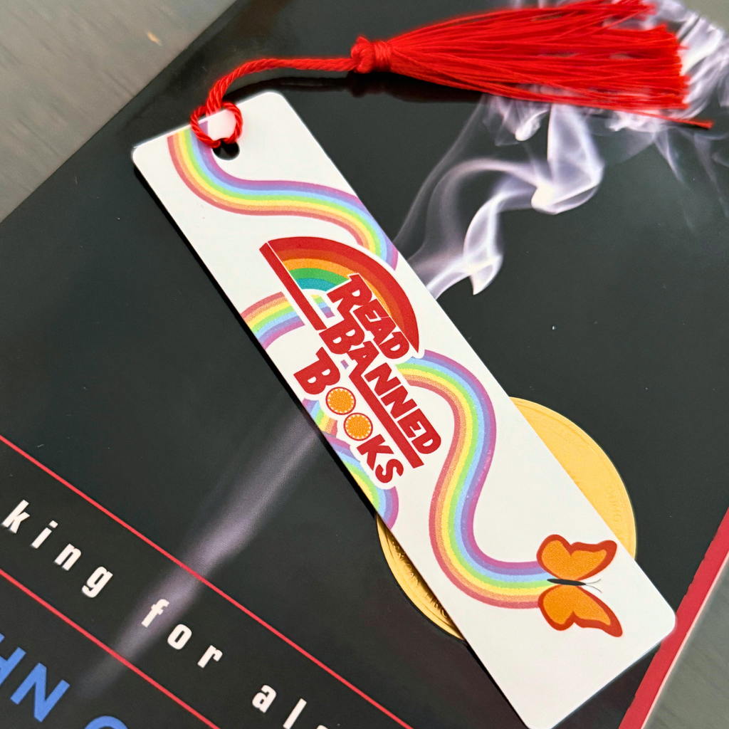 Read Banned Books Metal Bookmark with Tassel