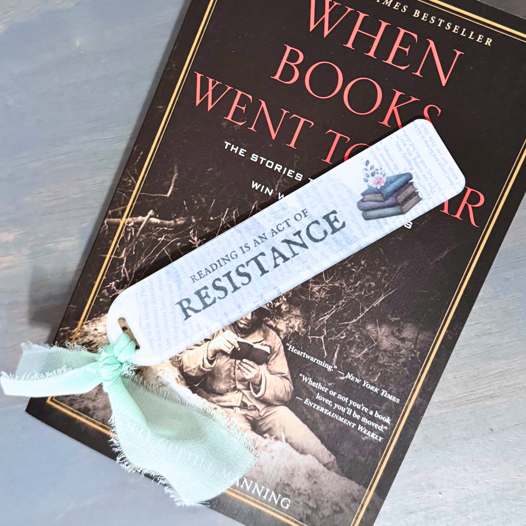 Reading Is Resistance Acrylic Bookmark with Ribbon Tassel